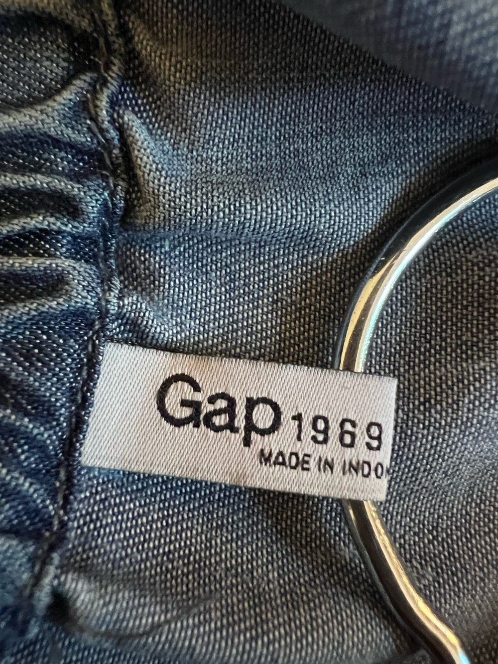 Gap Chambray Denim Romper Tencil Shorts Tie Waist Pockets Size Large - Picture 7 of 10